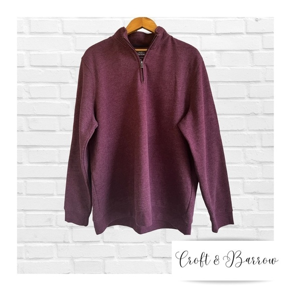 Croft & Barrow Maroon Heather, Half Zip, Extra Soft Men’s X-Large Pullover - Picture 1 of 6